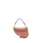 Dior Mini Saddle Bag Grained Calfskin Pink GHW