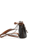 Celine Mini Backpack Folco Triomphe Canvas Calfskin TAN