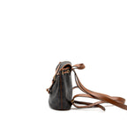Celine Mini Backpack Folco Triomphe Canvas Calfskin TAN
