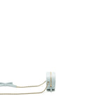 Chanel Mini Round Vanity With ribbon on chain Lambskin Light Blue LGHW