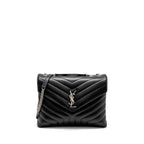 Saint Laurent Medium LouLou Shoulder Bag Calfskin Black SHW