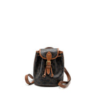 Celine Mini Backpack Folco Triomphe Canvas Calfskin TAN