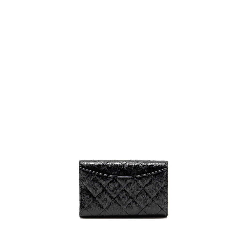 Chanel Classic Flap Wallet Caviar Black SHW (Microchip)