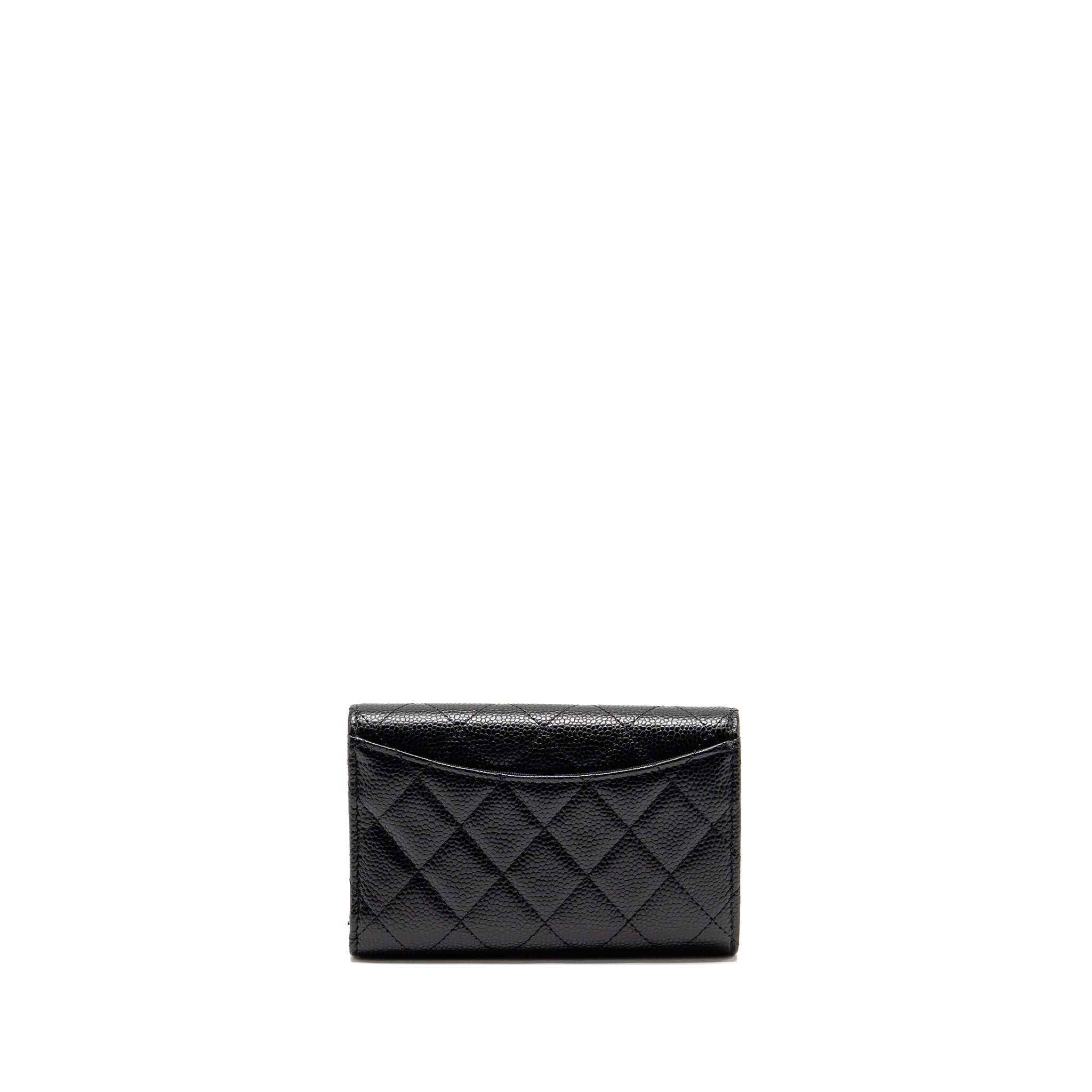 Chanel Classic Flap Wallet Caviar Black SHW (Microchip)