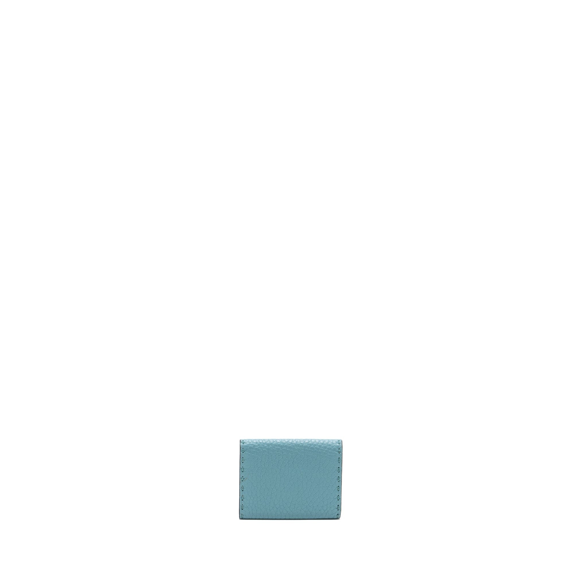Fendi Selleria Card Holder Calfskin Ocean Blue/Cream SHW
