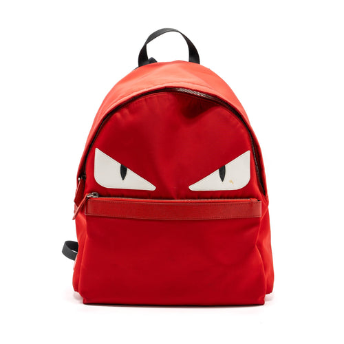 Fendi monster backpack nylon red SHW
