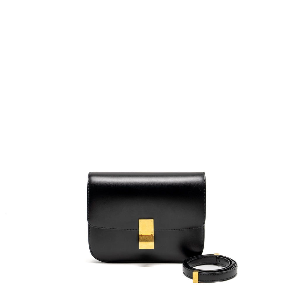 Celine Medium Classic Box Bag Calfskin BLACK