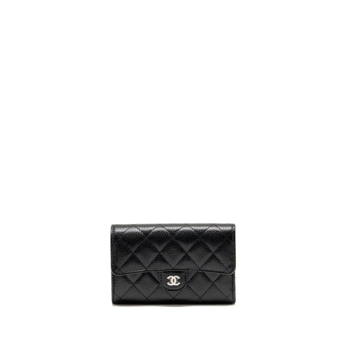 Chanel Classic Flap Wallet Caviar Black SHW (Microchip)