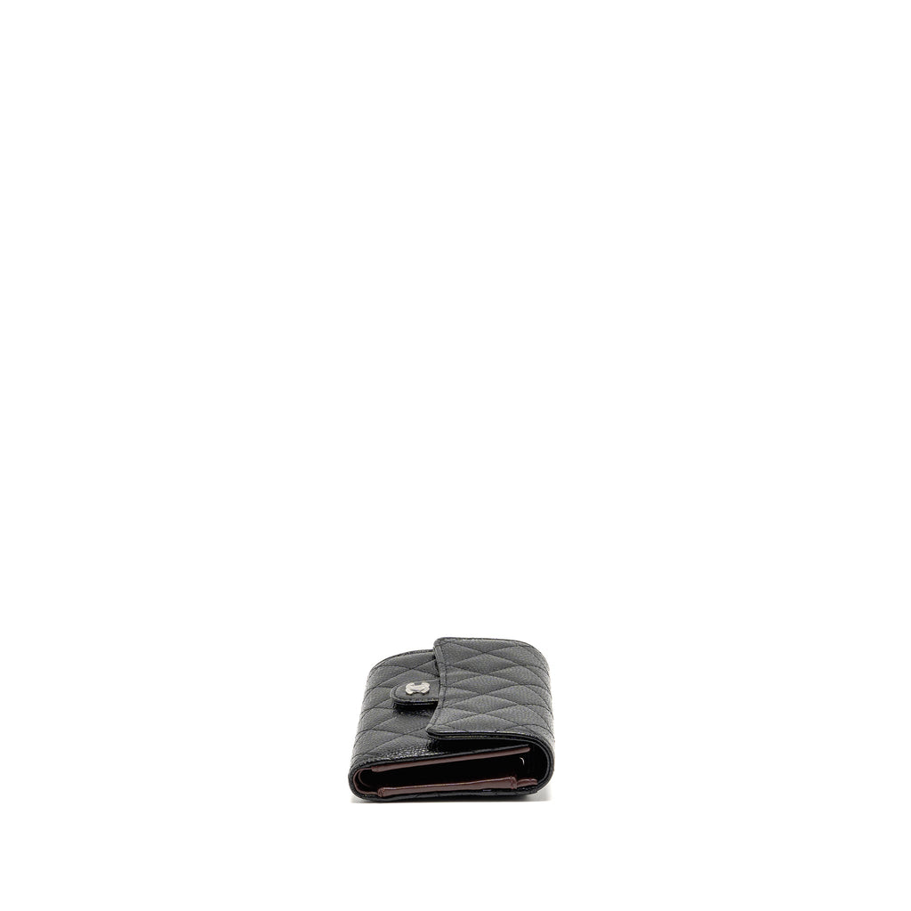 Chanel Classic Flap Wallet Caviar Black SHW (Microchip)