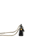 Chanel 25p Top Handle Flap Bag Shiny Lambskin Black GHW(microchip)
