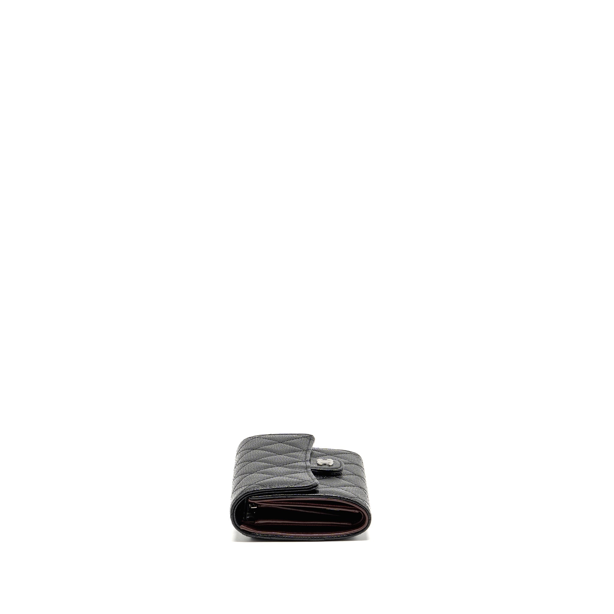 Chanel Classic Flap Wallet Caviar Black SHW (Microchip)