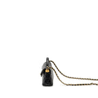 Chanel 25p Top Handle Flap Bag Shiny Lambskin Black GHW(microchip)