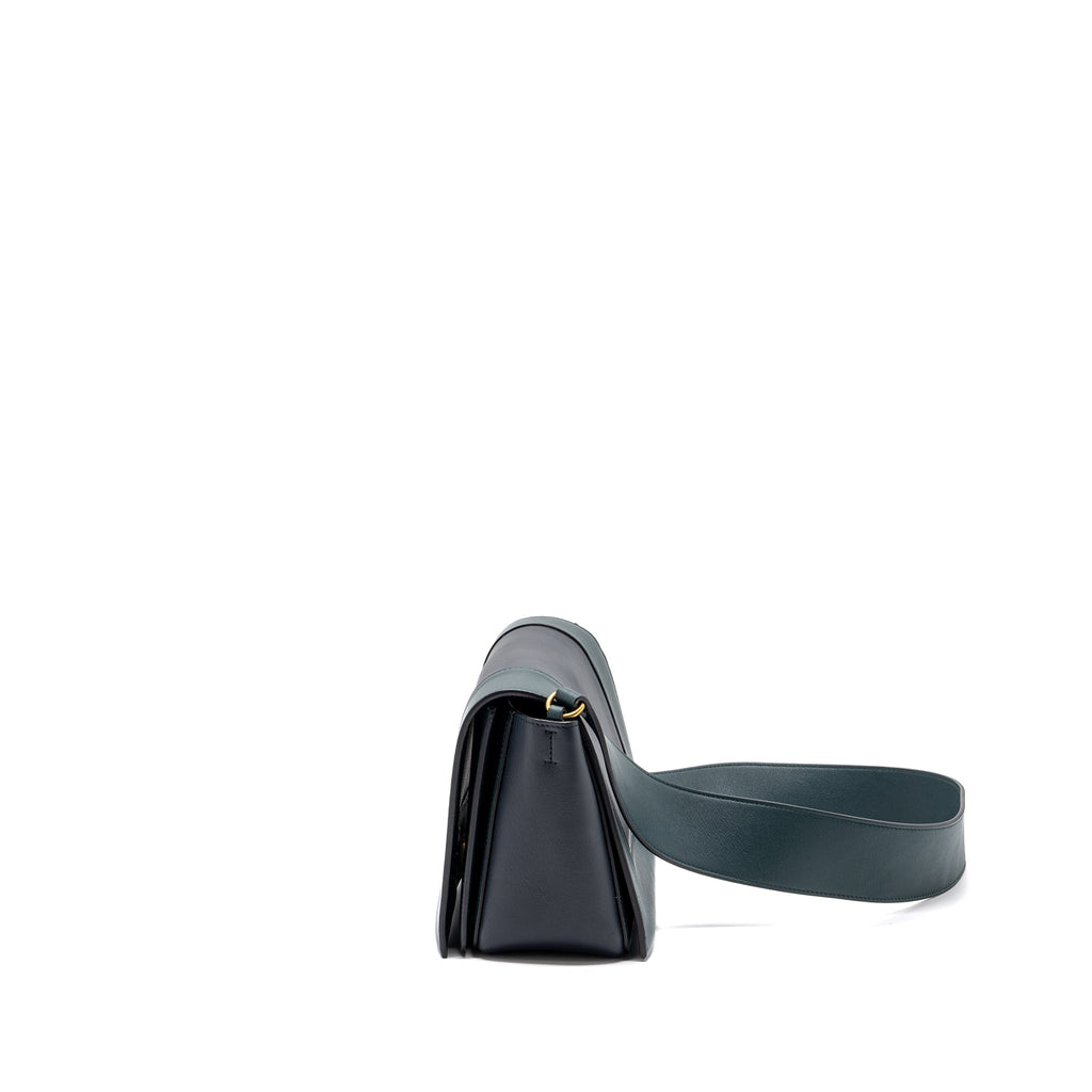 Celine frame bag calfskin dark green/ dark blue