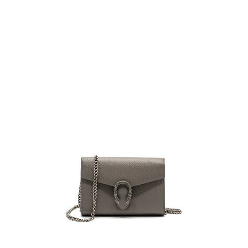 Gucci Dionysus Leather Mini Chain bag calfskin grey SHW