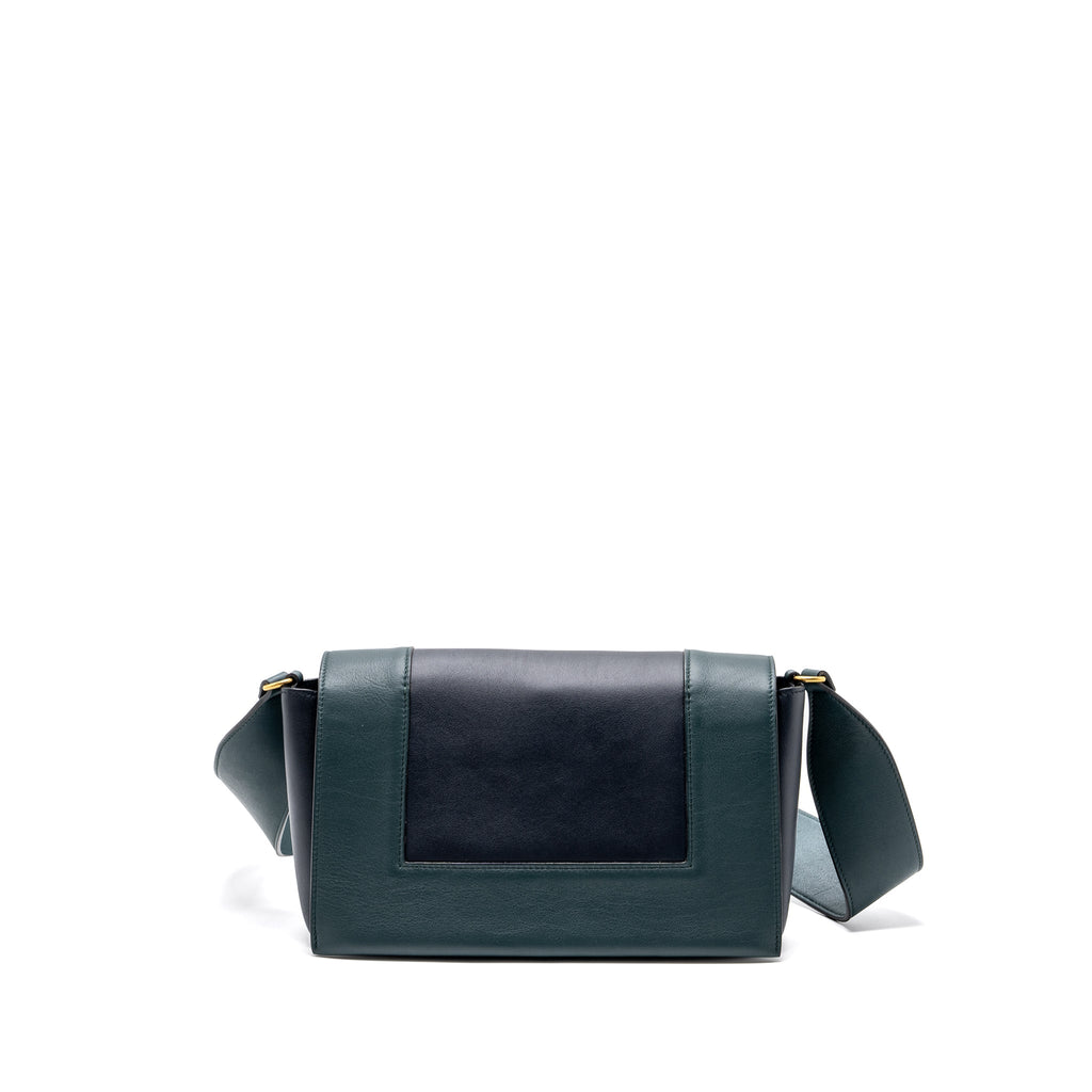 Celine frame bag calfskin dark green/ dark blue