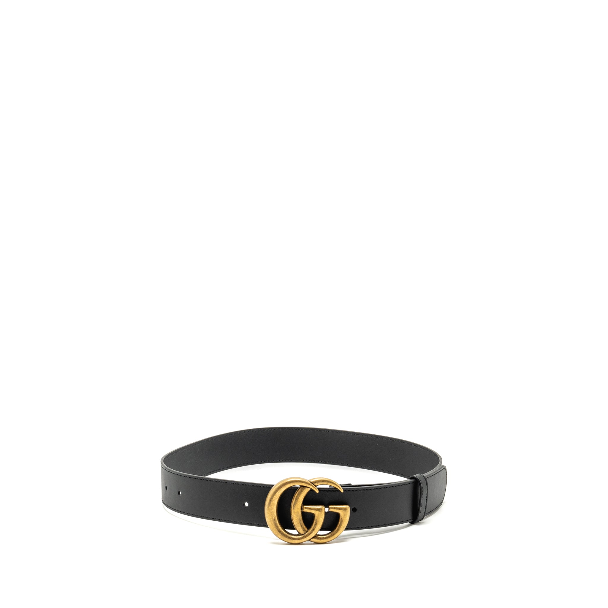 Gucci Size 85 4cm Wide GG Marmont Leather Belt GHW