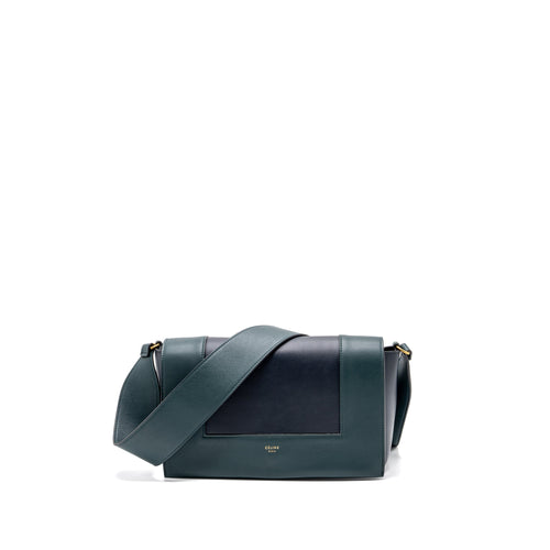 Celine frame bag calfskin dark green/ dark blue
