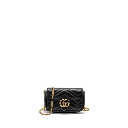 GUCCI Mini GG Marmont Calfskin Black GHW
