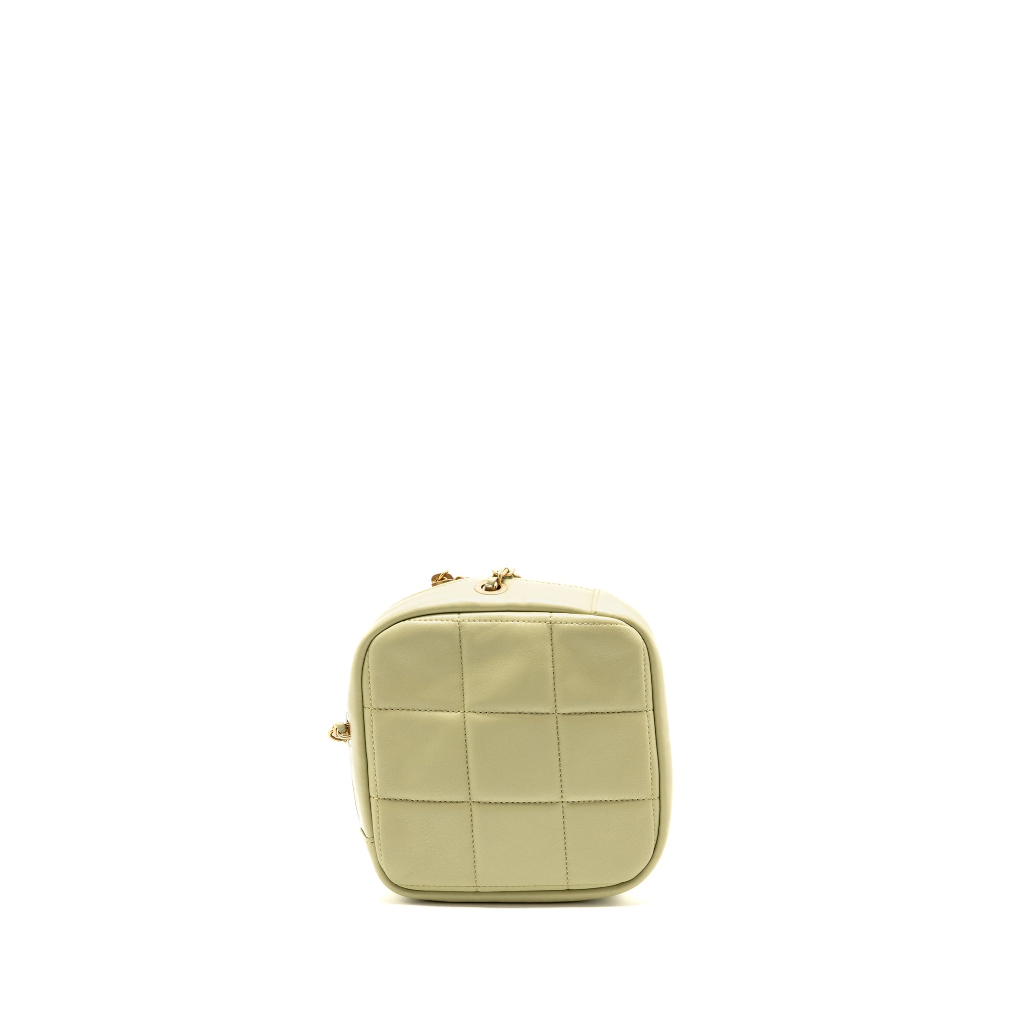 Chanel 20a Diamond Shape Crossbody Bag Quilted Lambskin Light Green GHW