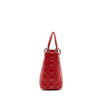 Dior Medium lady dior lambskin red SHW