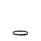 Gucci Size 80 Leather Belt Double G Buckle with Pearl Calfskin Black Brushed GHW