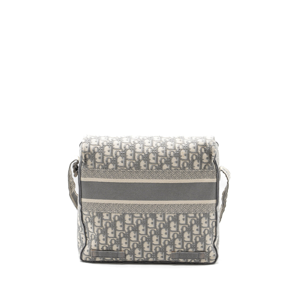 Dior Diorcamp Messenger Bag Oblique Embroidery Light Grey SHW