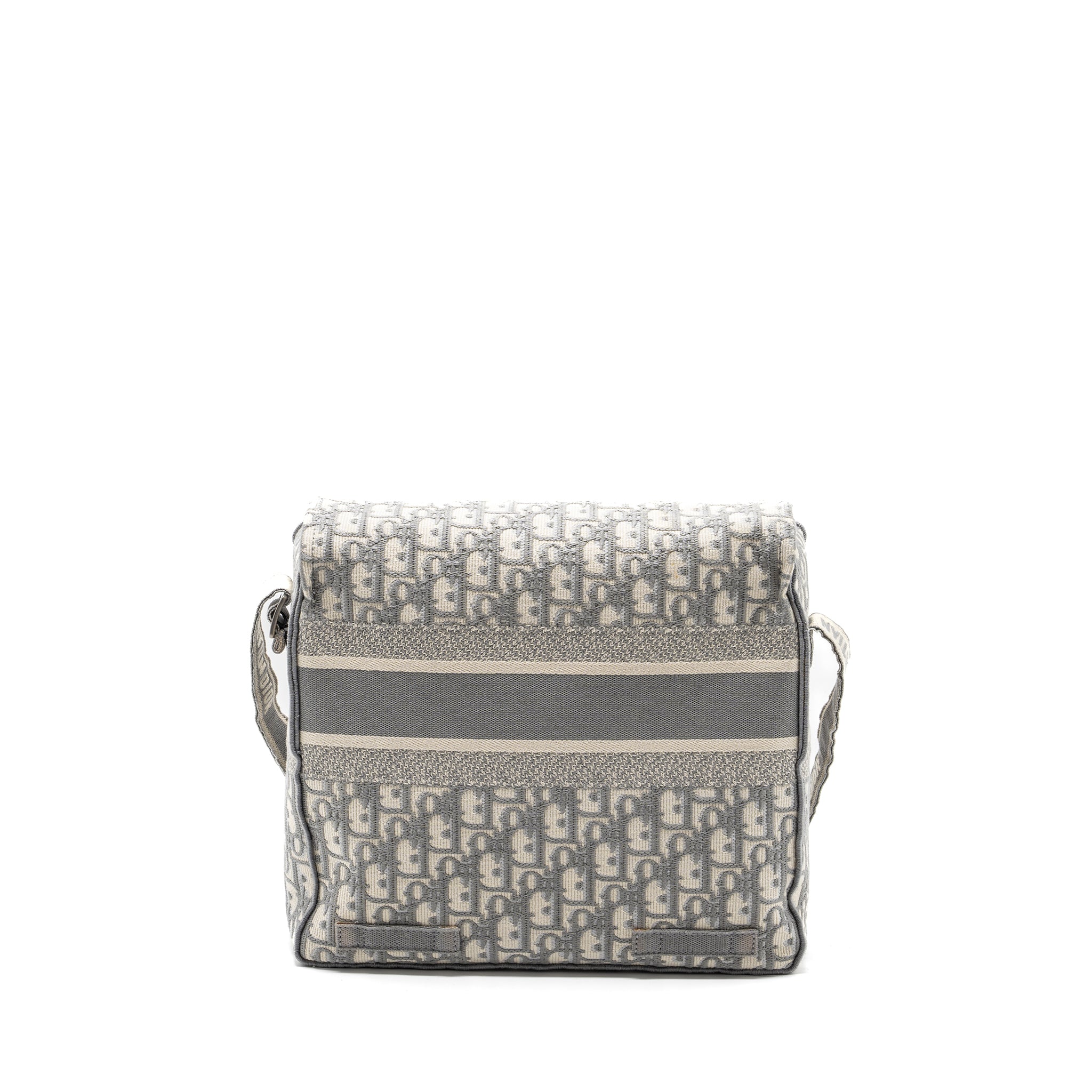 Dior Diorcamp Messenger Bag Oblique Embroidery Light Grey SHW