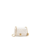 Chanel Pearl Crush Mini Square Lambskin White GHW (microchip)