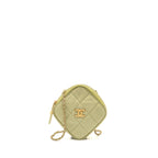 Chanel 20a Diamond Shape Crossbody Bag Quilted Lambskin Light Green GHW