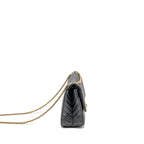 Chanel Large 2.55 226 Reissue Double Flap Bag Chevron Metallic Calfskin Charcoal GHW