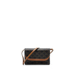 Celine wallet on strap triomphe canvas / leather tan