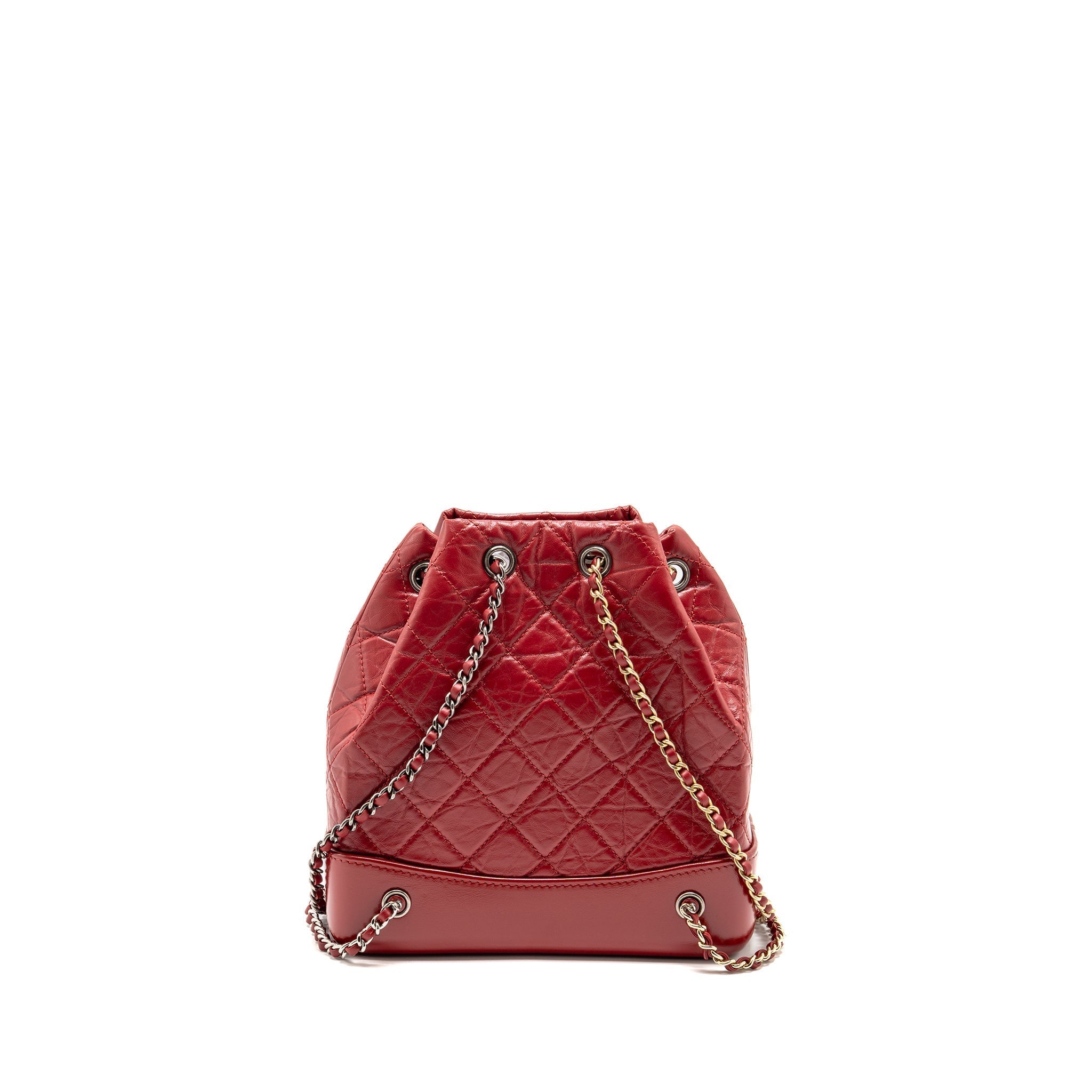 Chanel Small Gabrielle Backpack Calfskin Red Multicolour Hardware
