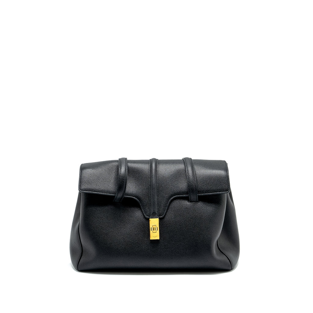 Celine Medium Soft 16 Bag Grained Calfskin Black