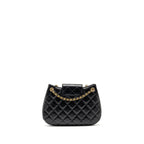 Chanel 24C Quilted Small Messenger Bag Black Lambskin GHW (Microchip)