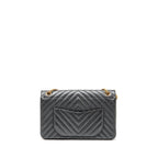 Chanel Large 2.55 226 Reissue Double Flap Bag Chevron Metallic Calfskin Charcoal GHW