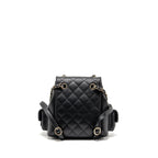Chanel Triple Pocket Backpack Caviar Black LGHW (microchip)