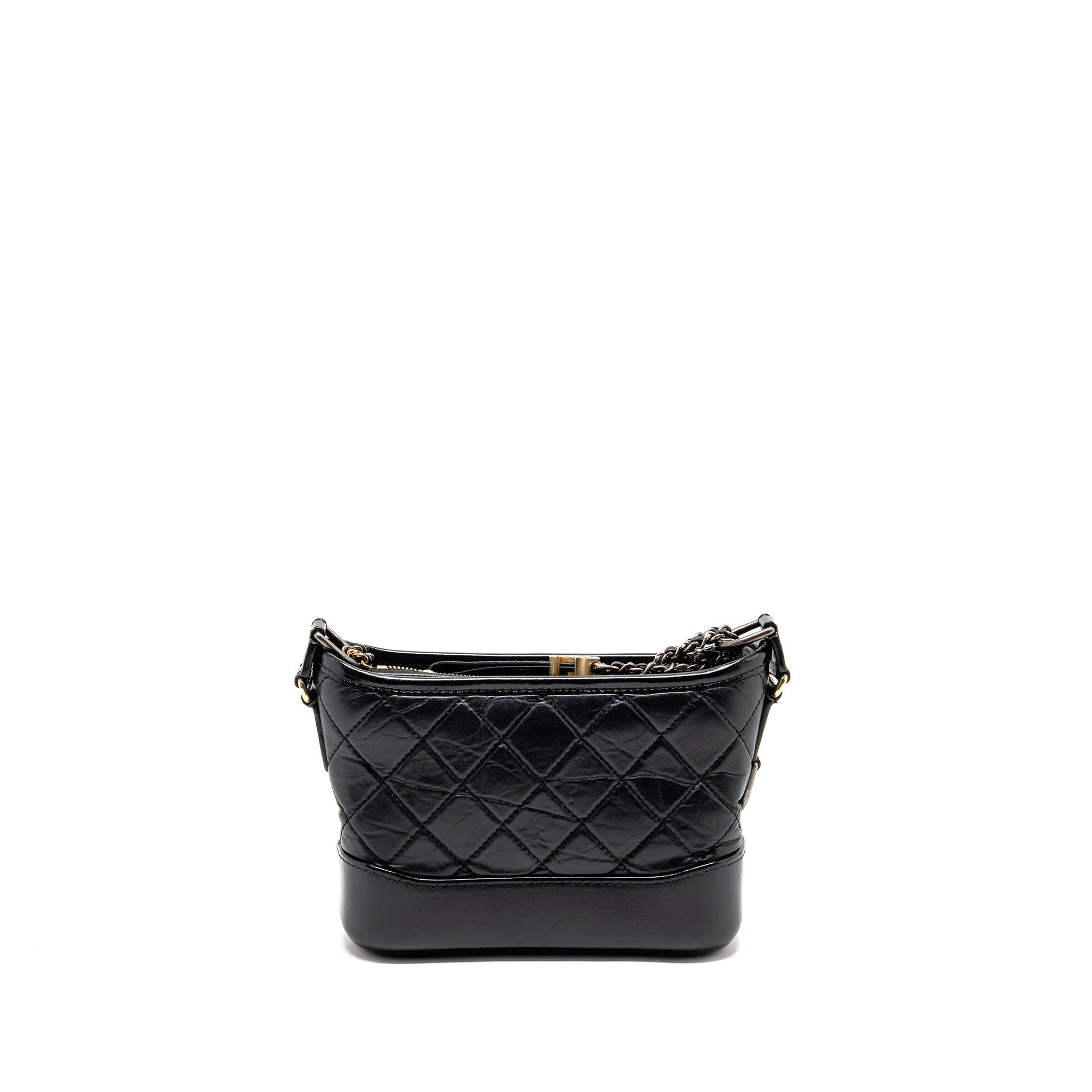 Chanel Small Gabrielle Hobo Bag Calfskin Black Multicolour Hardware