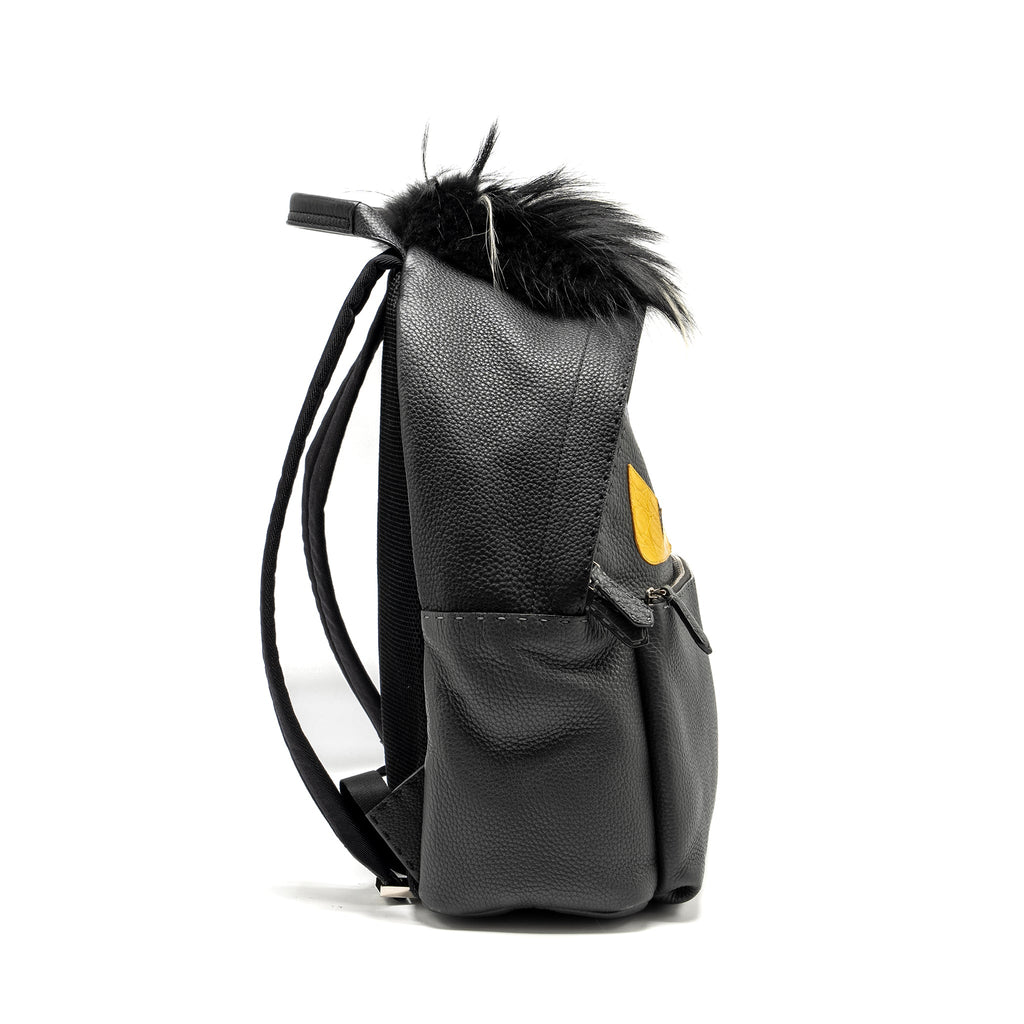 FENDI Large Backpack Calfskin/ Fur/ Crocodile Multicolor SHW