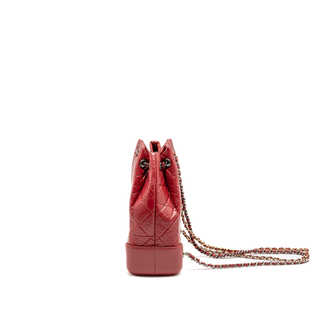 Chanel Small Gabrielle Backpack Calfskin Red Multicolour Hardware