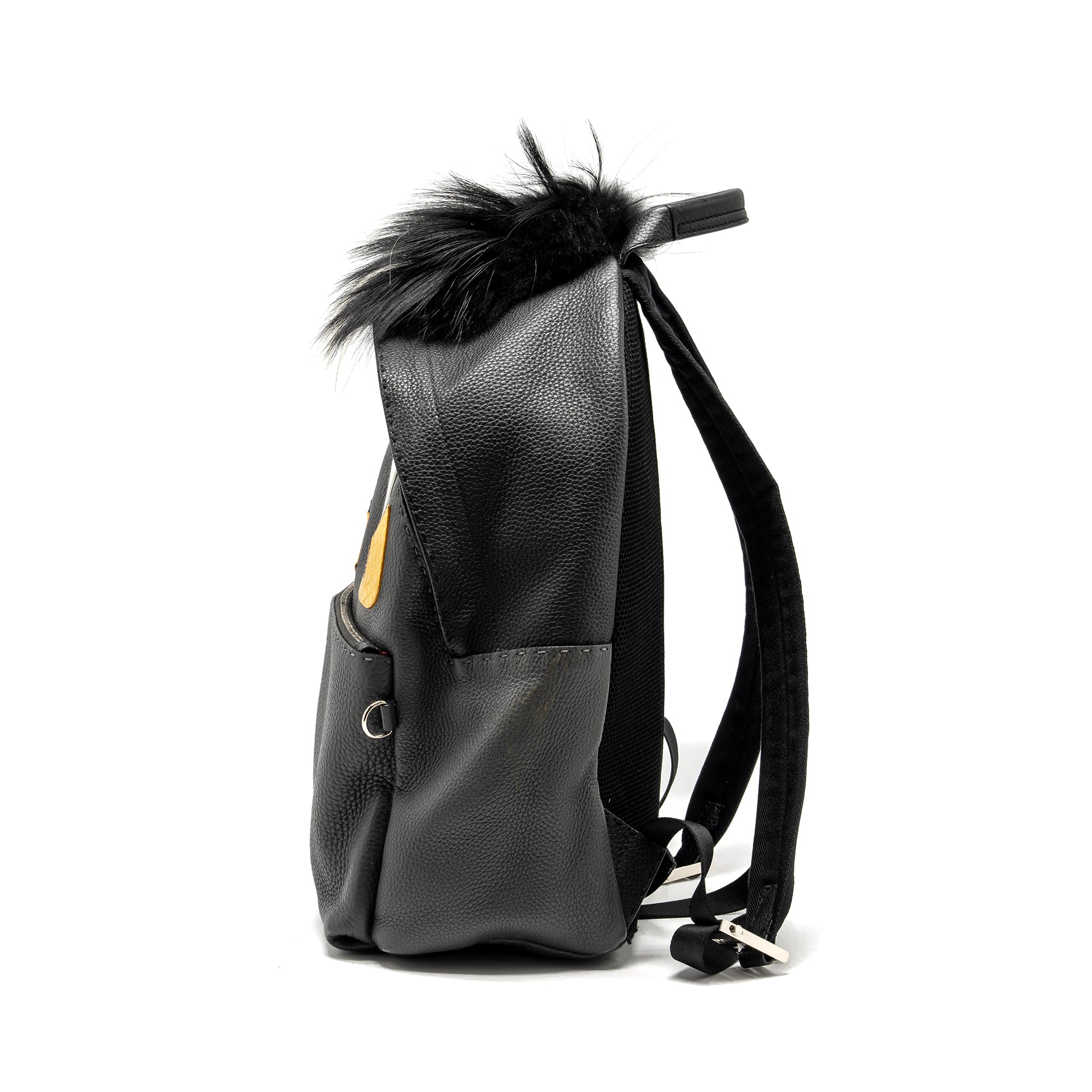 FENDI Large Backpack Calfskin/ Fur/ Crocodile Multicolor SHW