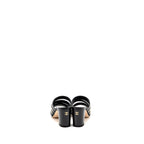 Chanel Size 37 leather/pearl sandals Black