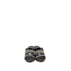 Chanel Size 37 leather/pearl sandals Black