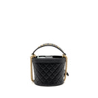 Chanel Top Handle Boy Bucket Bag Lambskin Black GHW