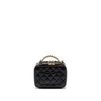 Chanel Logo Detailed Handle Mini Pick Me Up Vanity Case Caviar Black GHW (Microchip)