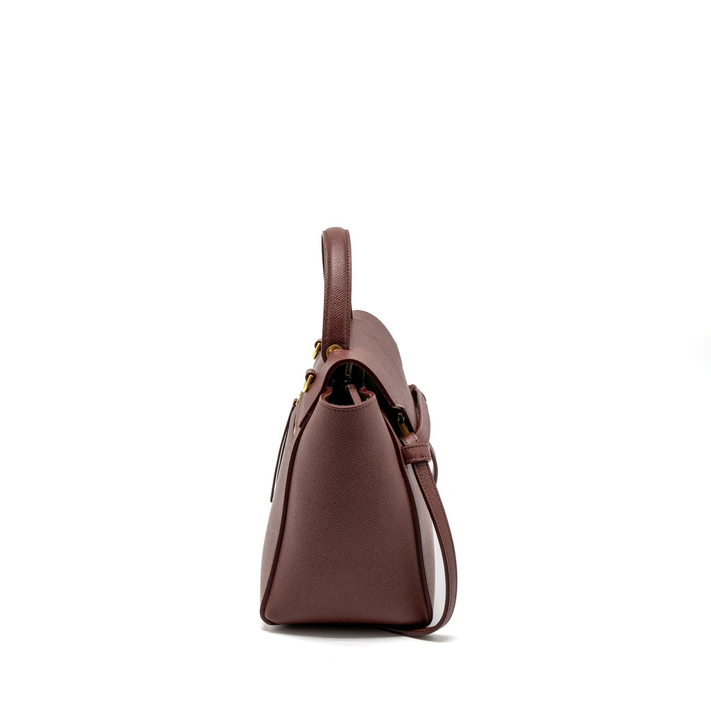 Celine Micro Belt Bag Grained Calfskin Burgundy