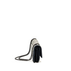 Chanel quilted flap with fabric edge lambskin grey/ black with black hardware