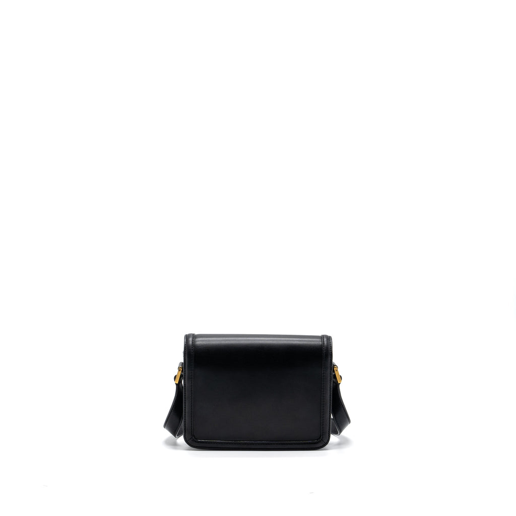 Saint Laurent Small Solferino Satchel Crossbody Bag Box Calfskin Black GHW