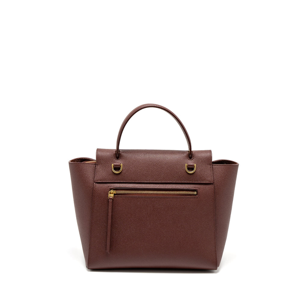 Celine Micro Belt Bag Grained Calfskin Burgundy