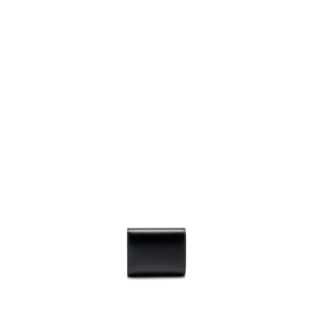 Celine Small Triomphe Flap Wallet Shiny Calfskin Black