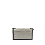 Chanel quilted flap with fabric edge lambskin grey/ black with black hardware